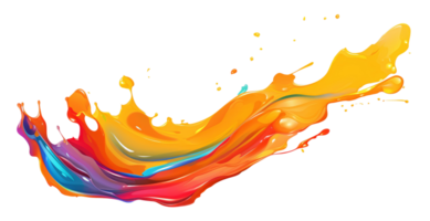 AI Generative. Colorful paint 3d splash. Isolated element on the transparent background. High quality Illustration. png