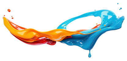 AI Generative. colorful paint 3d splash. Isolated element on the transparent background. High quality Illustration. png