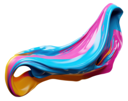 AI Generative. colorful paint 3d splash. Isolated element on the transparent background. High quality Illustration. png