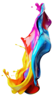 AI Generative. Colorful paint 3d splash. Isolated element on the transparent background. High quality Illustration. png