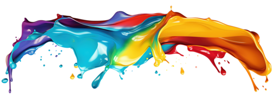 AI Generative. Colorful paint 3d splash. Isolated element on the transparent background. High quality Illustration. png