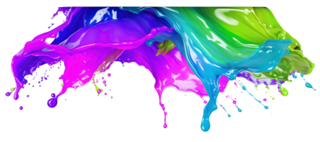AI Generative. Colorful paint 3d splash. Isolated element on the transparent background. High quality Illustration. png