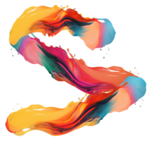 AI Generative. colorful paint 3d splash. Isolated element on the transparent background. High quality Illustration. png