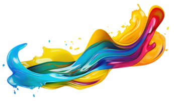 AI Generative. Colorful paint 3d splash. Isolated element on the transparent background. High quality Illustration. png