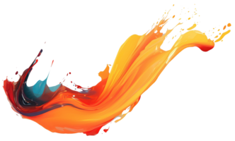 ai generativ. färgrik måla 3d stänk. isolerat element på de transparent bakgrund. hög kvalitet illustration. png