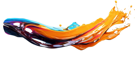 AI Generative. Colorful paint splash. Isolated design element. multicolors paint splashing explosion in the air. Splash of colors paint in the air, multicolors paint splashing explosion in the air png