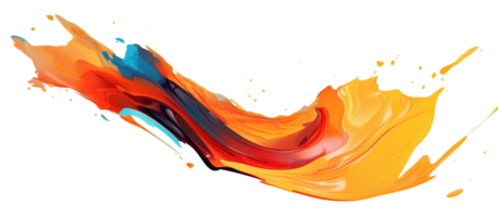 AI Generative. Colorful paint 3d splash. Isolated element on the transparent background. High quality Illustration. png