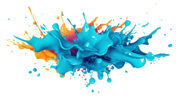 AI Generative. colorful paint 3d splash. Isolated element on the transparent background. High quality Illustration. png