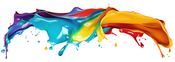 AI Generative. colorful paint 3d splash. Isolated element on the transparent background. High quality Illustration. png