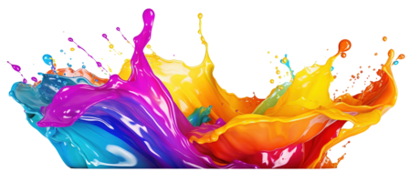 AI Generative. Colorful paint 3d splash. Isolated element on the transparent background. High quality Illustration. png