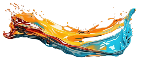 AI Generative. Colorful paint splash. Isolated design element. multicolors paint splashing explosion in the air. Splash of colors paint in the air, multicolors paint splashing explosion in the air png