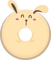 conejito rosquilla kawaii dibujos animados. dulce para niños en transparente antecedentes. png