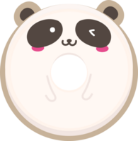 Panda donut kawaii cartoon. Sweet for kids on transparent background. png