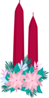 Christmas candle cartoon style on transparent background. png
