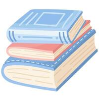 Stack of books to read in flat design style. Literature for reading and education. vector