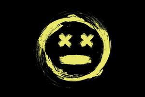 Smiley face brush style grunge vector design