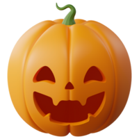 3D Halloween Pumpkin. Halloween design element In 3D and plastic cartoon style. Halloween pumpkin 3D style for poster, banner, greeting card png