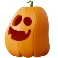 3D Halloween Pumpkin. Halloween design element In 3D and plastic cartoon style. Halloween pumpkin 3D style for poster, banner, greeting card png