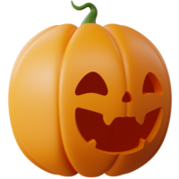 3D Halloween Pumpkin. Halloween design element In 3D and plastic cartoon style. Halloween pumpkin 3D style for poster, banner, greeting card png