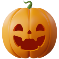 3D Halloween Pumpkin. Halloween design element In 3D and plastic cartoon style. Halloween pumpkin 3D style for poster, banner, greeting card png