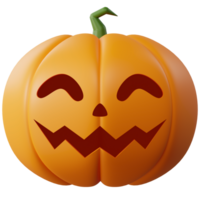 3d halloween pumpa. halloween design element i 3d och plast tecknad serie stil. halloween pumpa 3d stil för affisch, baner, hälsning kort png