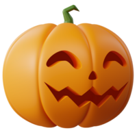 3D Halloween Pumpkin. Halloween design element In 3D and plastic cartoon style. Halloween pumpkin 3D style for poster, banner, greeting card png