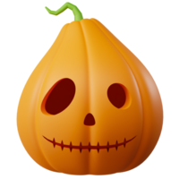 3D Halloween Pumpkin. Halloween design element In 3D and plastic cartoon style. Halloween pumpkin 3D style for poster, banner, greeting card png