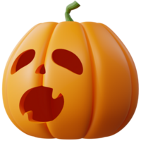 3D Halloween Pumpkin. Halloween design element In 3D and plastic cartoon style. Halloween pumpkin 3D style for poster, banner, greeting card png