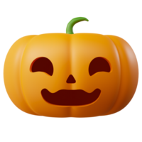 3d halloween pumpa. halloween design element i 3d och plast tecknad serie stil. halloween pumpa 3d stil för affisch, baner, hälsning kort png