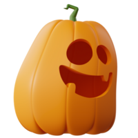 3D Halloween Pumpkin. Halloween design element In 3D and plastic cartoon style. Halloween pumpkin 3D style for poster, banner, greeting card png