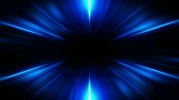 Loop center blue radial shine ray abstract background video