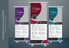 roll up banner design creative and modern template vector