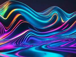 Holographic colorful 3d gradient abstrack background wallpaper or banner. ai generated photo