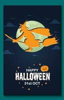 Happy Halloween party posters or brochure background in paper cut style. vector