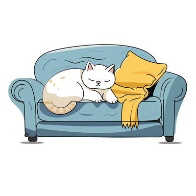 Cal Sleeping on sofa vector illustration