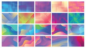 Colorful Gradient Pack Background with Wave Shape for Banner, Website or Credit Card vector