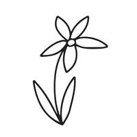 Cute doodle flower illustration vector