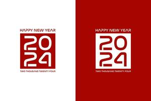 2024 new year logo design, with numbers clipped inside a red square vector