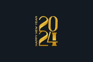 2024 new year logo design with elegant golden numerals on black background vector