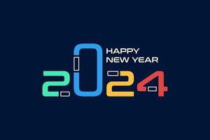 2024 nuevo año logo diseño, con vistoso único números vector