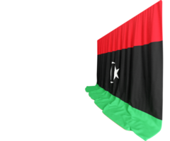 libyen flagga ridå i 3d tolkning libyens kulturell rikedom png