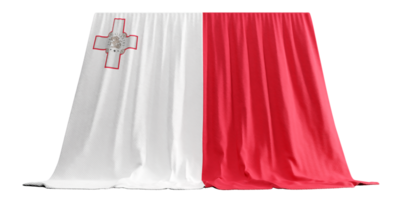 Malta bandeira cortina dentro 3d Renderização exibindo de malta natural beleza png