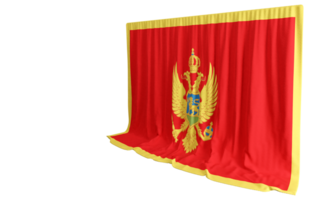 Montenegro Flag Curtain in 3D Rendering Showcasing Montenegro's Cultural Diversity png