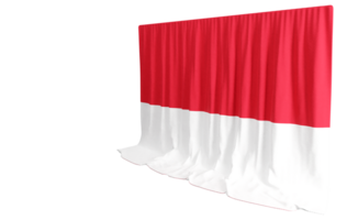 Monaco Flagge Vorhang im 3d Rendern reflektieren Monacos Reich Erbe png