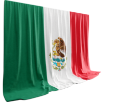 México bandeira cortina dentro 3d Renderização abraçando do méxico cultural riqueza png
