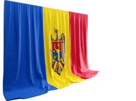 Moldavie drapeau rideau dans 3d le rendu célébrer la Moldavie riches patrimoine png