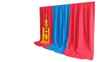 Mongolia Flag Curtain in 3D Rendering Celebrating Mongolia's Natural Beauty png