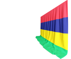 Mauritius Flag Curtain in 3D Rendering Showcasing Mauritius' Cultural Diversity png