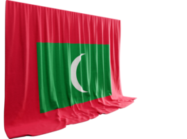 Maldiven vlag gordijn in 3d renderen omarmen de Maldiven' natuurlijk schoonheid png