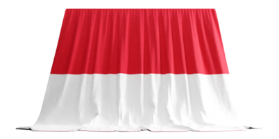 Monaco Flag Curtain in 3D Rendering Reflecting Monaco's Rich Heritage png